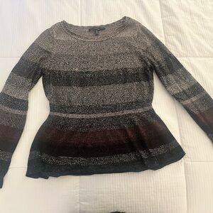 White House Black Market Striped Long Sleeve Sweater